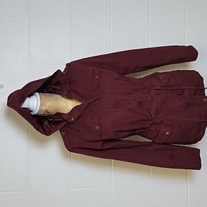 Outer Edge Med Burgundy Barn Jacket Fully Lined Utility Casual‎ Streetwear Coat